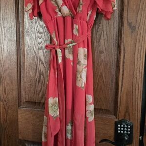 Charlotte Russe Prairie Cottage Romantic Floral Maxi Dress